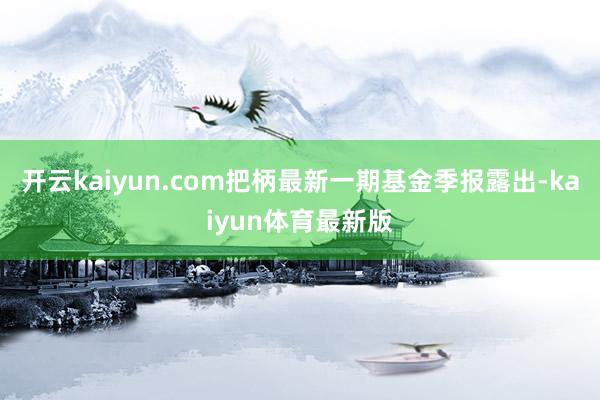 开云kaiyun.com把柄最新一期基金季报露出-kaiyun体育最新版