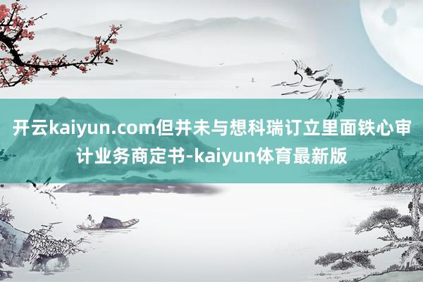 开云kaiyun.com但并未与想科瑞订立里面铁心审计业务商定书-kaiyun体育最新版