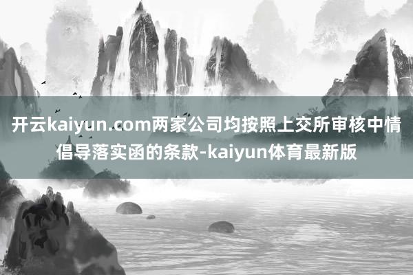 开云kaiyun.com两家公司均按照上交所审核中情倡导落实函的条款-kaiyun体育最新版