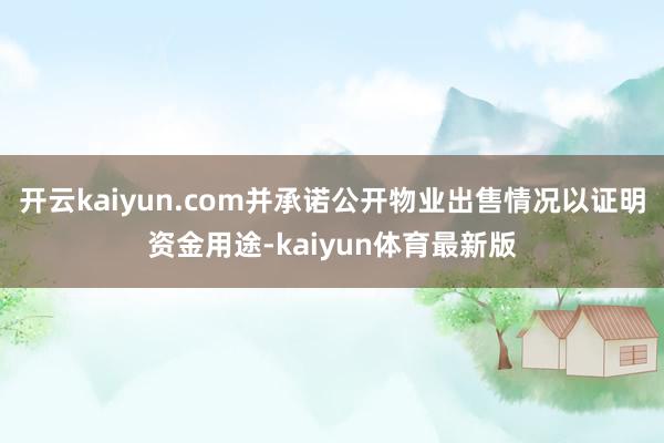 开云kaiyun.com并承诺公开物业出售情况以证明资金用途-kaiyun体育最新版