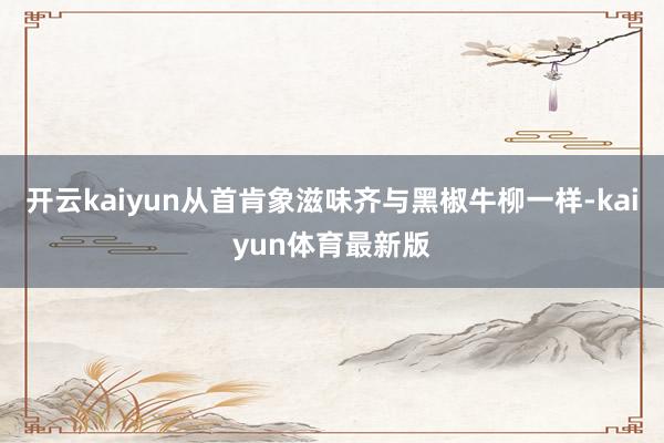 开云kaiyun从首肯象滋味齐与黑椒牛柳一样-kaiyun体育最新版
